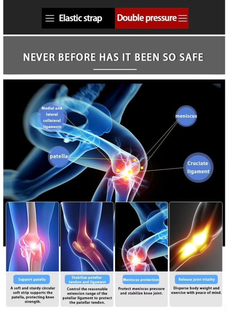 ترينفي دعامة ركبة قابلة للتعديل مع ضغط مزدوج ودعم للرضفة، دعامة ركبة من النيوبرين لحماية الغضروف الهلالي، وتخفيف آلام الرباط الصليبي الأمامي والرباط الجانبي الإنسي، مثبت ركبة رياضي قابل للتهوية للجري وكرة السلة وركوب الدراجات (للرجال والنساء). - Image 3